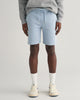 DOVE BLUE, REG SHIELD SWEAT SHORTS, CLOSE-UP BY GANT AU.