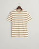 DRIED KHAKI, STRIPE SS T-SHIRT, FLAT-LAY BY GANT AU.