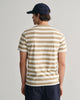 DRIED KHAKI, STRIPE SS T-SHIRT, BACK-VIEW BY GANT AU.