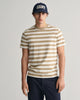 DRIED KHAKI, STRIPE SS T-SHIRT, FRONT-VIEW BY GANT AU.