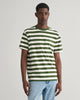 PINE GREEN, STRIPE SS T-SHIRT, FRONT-VIEW BY GANT AU.