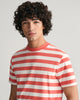 SUNSET PINK, STRIPE SS T-SHIRT, CLOSE-UP BY GANT AU.