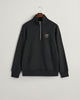 BLACK, LOGO SCRIPT JERSEY HALFZIP, FLAT-LAY BY GANT AU.