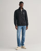 BLACK, LOGO SCRIPT JERSEY HALFZIP BY GANT AU.