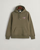 JUNIPER GREEN, REG MEDIUM ARCHIVE SHIELD HOODIE, FLAT-LAY BY GANT AU.