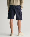 MARINE, RELAXED TWILL CARGO SHORTS, BACK-VIEW BY GANT AU.