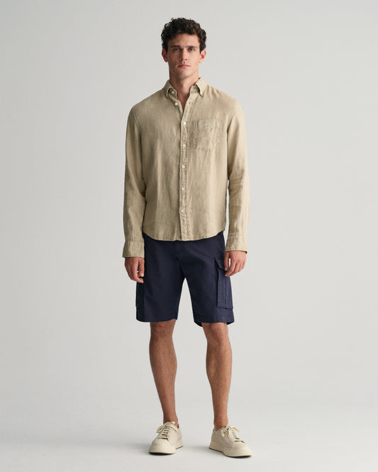 MARINE, RELAXED TWILL CARGO SHORTS, FRONT-VIEW BY GANT AU.