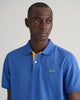 RICH BLUE, REG CONTRAST PIQUE SS POLO, CLOSE-UP BY GANT AU.