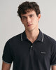 BLACK, TIPPING SS PIQUE POLO, CLOSE-UP BY GANT AU.