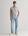 GREY MELANGE, TIPPING SS PIQUE POLO BY GANT AU.
