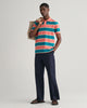 OCEAN TURQUOISE, STRIPE PIQUE SS POLO BY GANT AU.