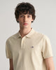 SILKY BEIGE, REG SHIELD SS PIQUE POLO, CLOSE-UP BY GANT AU.