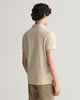 SILKY BEIGE, REG SHIELD SS PIQUE POLO, BACK-VIEW BY GANT AU.