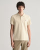 SILKY BEIGE, REG SHIELD SS PIQUE POLO, FRONT-VIEW BY GANT AU.