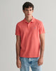 SUNSET PINK, REG SHIELD SS PIQUE POLO, FRONT-VIEW BY GANT AU.