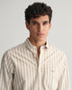 DRIED KHAKI, REG WIDE POPLIN STRIPE SHIRT, CLOSE-UP BY GANT AU.