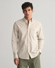 DRIED KHAKI, REG WIDE POPLIN STRIPE SHIRT, FRONT-VIEW BY GANT AU.