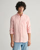 PEACHY PINK, REG LINEN STRIPE SHIRT, FRONT-VIEW BY GANT AU.