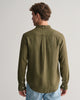 JUNIPER GREEN, REG GMNT DYED LINEN SHIRT, BACK-VIEW BY GANT AU.