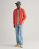 BURNT ORANGE, REG GMNT DYED LINEN SHIRT BY GANT AU.