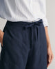 EVENING BLUE, REL TIE WAIST SHORTS, CLOSE-UP BY GANT AU.