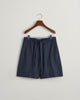 EVENING BLUE, REL TIE WAIST SHORTS, FLAT-LAY BY GANT AU.