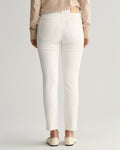EGGSHELL, SLIM CROPPED WHITE JEANS, BACK-VIEW BY GANT AU.