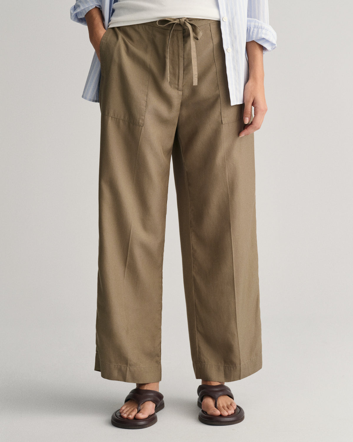 Relaxed Fit Tie Waist Pants