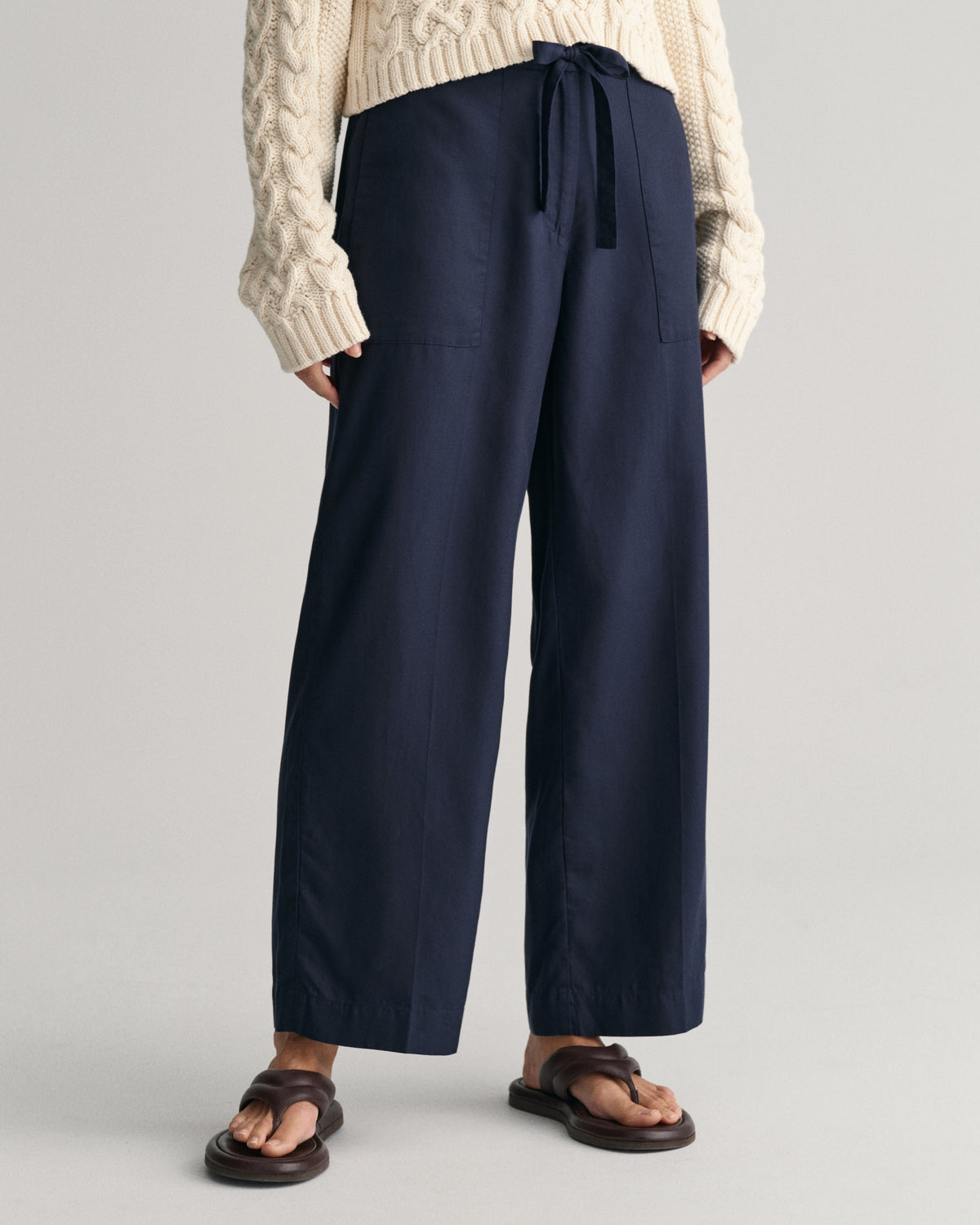 Relaxed Fit Tie Waist Pants