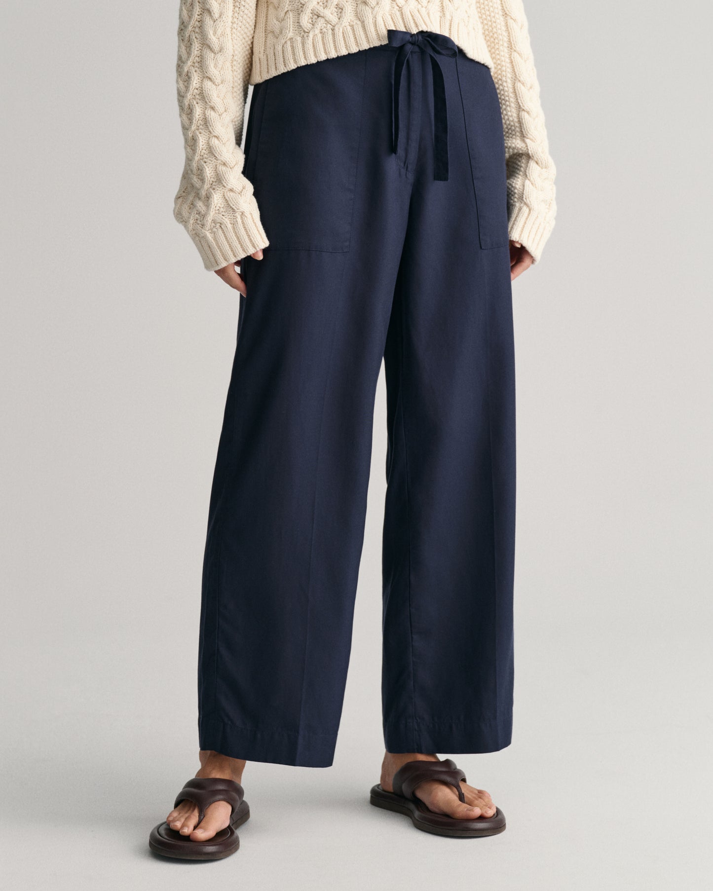 Relaxed Fit Tie Waist Pants