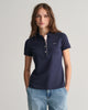 EVENING BLUE, CONTRAST COLLAR SS PIQUE POLO, FRONT-VIEW BY GANT AU.