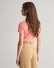 PEACHY PINK, CONTRAST COLLAR SS PIQUE POLO, BACK-VIEW BY GANT AU.