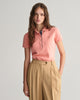 PEACHY PINK, CONTRAST COLLAR SS PIQUE POLO, FRONT-VIEW BY GANT AU.