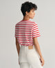 BRIGHT RED, STRIPED SS T-SHIRT, BACK-VIEW BY GANT AU.