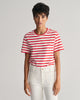 BRIGHT RED, STRIPED SS T-SHIRT, FRONT-VIEW BY GANT AU.