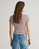 CLASSIC BLUE, STRIPED RIBBED SS T-SHIRT, BACK-VIEW BY GANT AU.