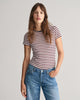 CLASSIC BLUE, STRIPED RIBBED SS T-SHIRT, FRONT-VIEW BY GANT AU.