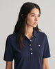 EVENING BLUE, SLIM SHIELD SS PIQUE POLO DRESS, CLOSE-UP BY GANT AU.