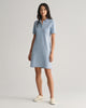 DOVE BLUE, SLIM SHIELD SS PIQUE POLO DRESS, FRONT-VIEW BY GANT AU.