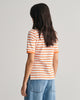 PUMPKIN ORANGE, SLIM STRIPED SHIELD SS PIQUE POLO, BACK-VIEW BY GANT AU.