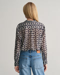 EVENING BLUE, REL G PATTERN COT SILK SHIRT, BACK-VIEW BY GANT AU.