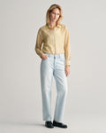 DUSTY YELLOW, REL G PATTERN COT SILK SHIRT BY GANT AU.