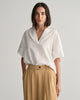 WHITE, REL LINEN POPOVER SS SHIRT, FRONT-VIEW BY GANT AU.