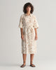 DRY SAND, REL PALM PRINT LINEN SHIRT DRESS, FRONT-VIEW BY GANT AU.