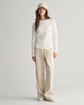 EGGSHELL, STRETCH COTTON CABLE C-NECK BY GANT AU.
