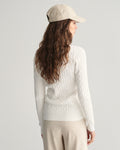 EGGSHELL, STRETCH COTTON CABLE C-NECK, BACK-VIEW BY GANT AU.