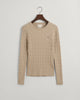 DRY SAND, STRETCH COTTON CABLE C-NECK, FLAT-LAY BY GANT AU.