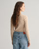 DRY SAND, STRETCH COTTON CABLE C-NECK, BACK-VIEW BY GANT AU.