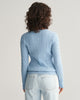 DOVE BLUE, STRETCH COTTON CABLE C-NECK, BACK-VIEW BY GANT AU.