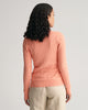 PEACHY PINK, STRETCH COTTON CABLE C-NECK, BACK-VIEW BY GANT AU.